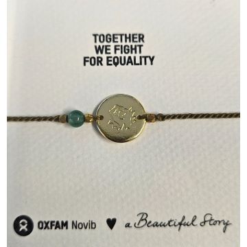 armbandje met aventurine en gouden muntje