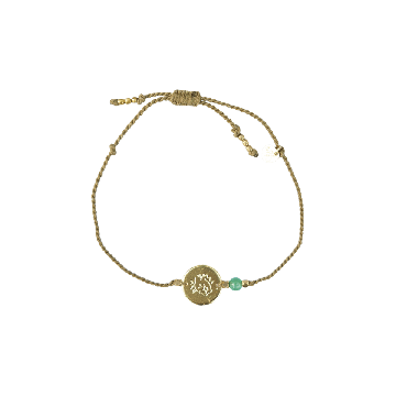 armbandje met aventurine en gouden muntje